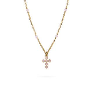 Fabiani rosary necklaces in 925 gold-plated silver and zirconia