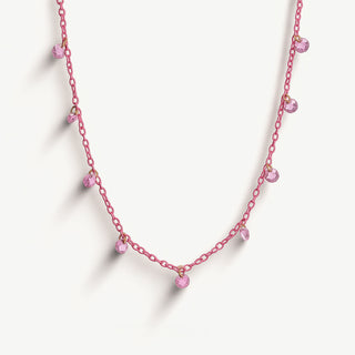Collana Catena Rosa con Cristalli Rosa Argento 925 Fabiani
