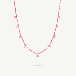 Collana Catena Rosa con Cristalli Rosa Argento 925 Fabiani