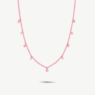 Collana Catena Rosa con Cristalli Rosa Argento 925 Fabiani