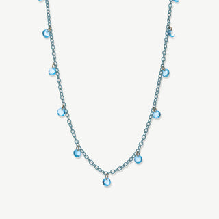 Collana Catena Azzurra con Cristalli Azzurri Argento 925 Fabiani