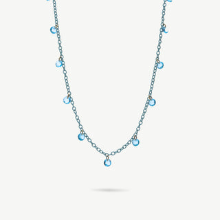 Collana Catena Azzurra con Cristalli Azzurri Argento 925 Fabiani