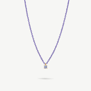 Collana Punto Luce con Catena Viola Argento 925 Fabiani