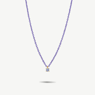Collana Punto Luce con Catena Viola Argento 925 Fabiani