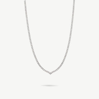 Collana tennis a V zirconi bianchi argento 925 Fabiani
