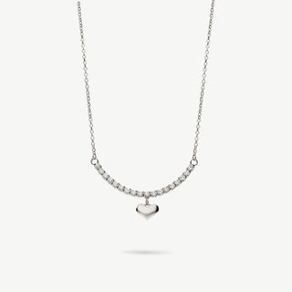 Collana tennis con cuore pendente argento 925 Fabiani