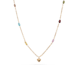 Collana Cuore Pietre Colorate Oro Giallo 9KT Fabiani