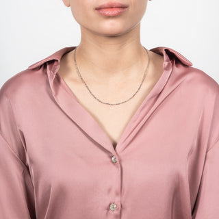 Collana Fabiani a sfere diamantate in oro bianco 9Kt - Fabiani Gioiellerie