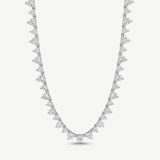 Girocollo Fabiani Gioiellerie tennis cuori in oro bianco 9kt con zirconi