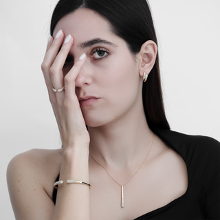 Bracciale Bubble Rigido in Oro Giallo e Diamanti 0.76