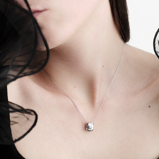 Collana Bubble in Oro Bianco e Diamanti 0.16ct