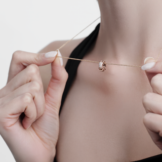 Collana Fabiani in oro rosa 9Kt con diamanti 0,12Ct