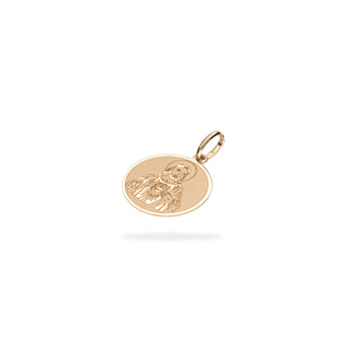 Ciondolo Fabiani medaglia con immagine Sacra in oro giallo 18Kt - Fabiani Gioiellerie