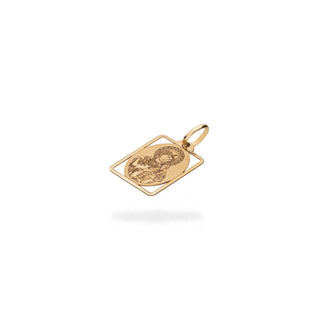 Ciondolo Fabiani medaglia con immagine Sacra in oro giallo 18Kt - Fabiani Gioiellerie