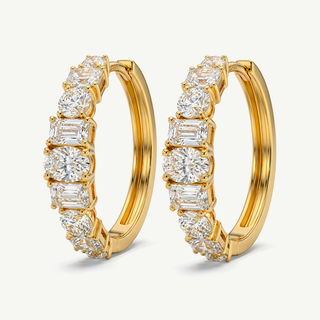 Orecchini Fabiani a cerchio in argento 925 dorato e Zirconi