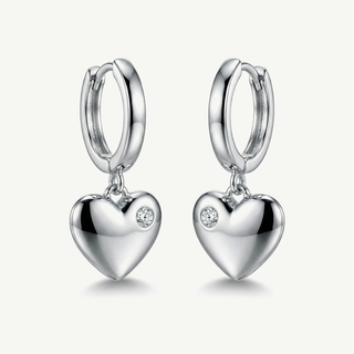 Orecchini Fabiani Cerchio con Cuore in Argento