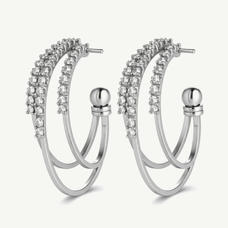 Orecchini Fabiani Cerchio in Argento e Zirconi