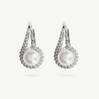 Orecchini Fabiani Shell Pearls e Zirconi in Oro Bianco