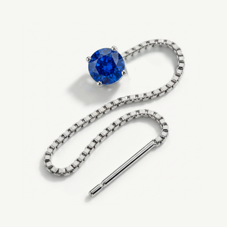 Mono orecchino Fabiani pendente in argento 925 con zircone blu