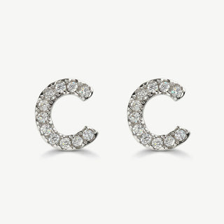 Orecchini Fabiani con Iniziale Lettera C in Argento
