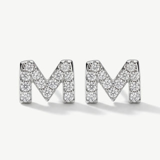 Orecchini Fabiani con Iniziale Lettera M in Argento