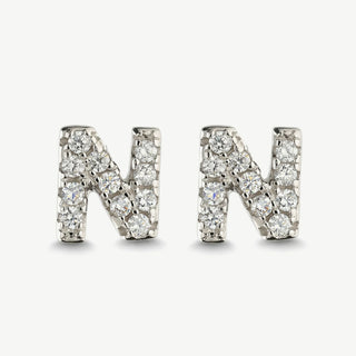 Orecchini Fabiani con Iniziale Lettera N in Argento
