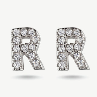 Orecchini Fabiani con Iniziale Lettera R in Argento