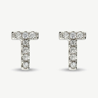 Orecchini Fabiani con Iniziale Lettera T in Argento