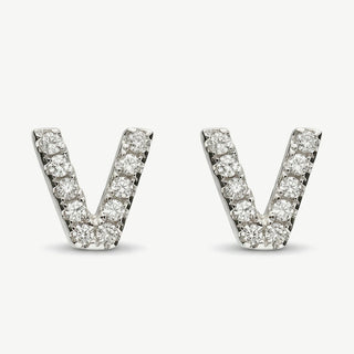 Orecchini Fabiani con Iniziale Lettera V in Argento
