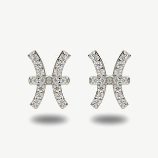 Orecchini Fabiani con Segno Zodiacale Pesci in Argento