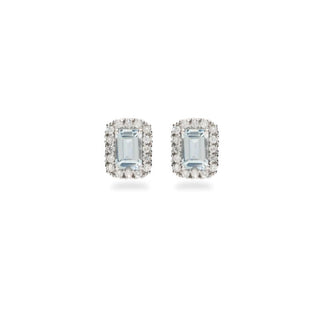 Orecchini Fabiani in oro bianco con acquamarina e diamanti - Fabiani Gioiellerie