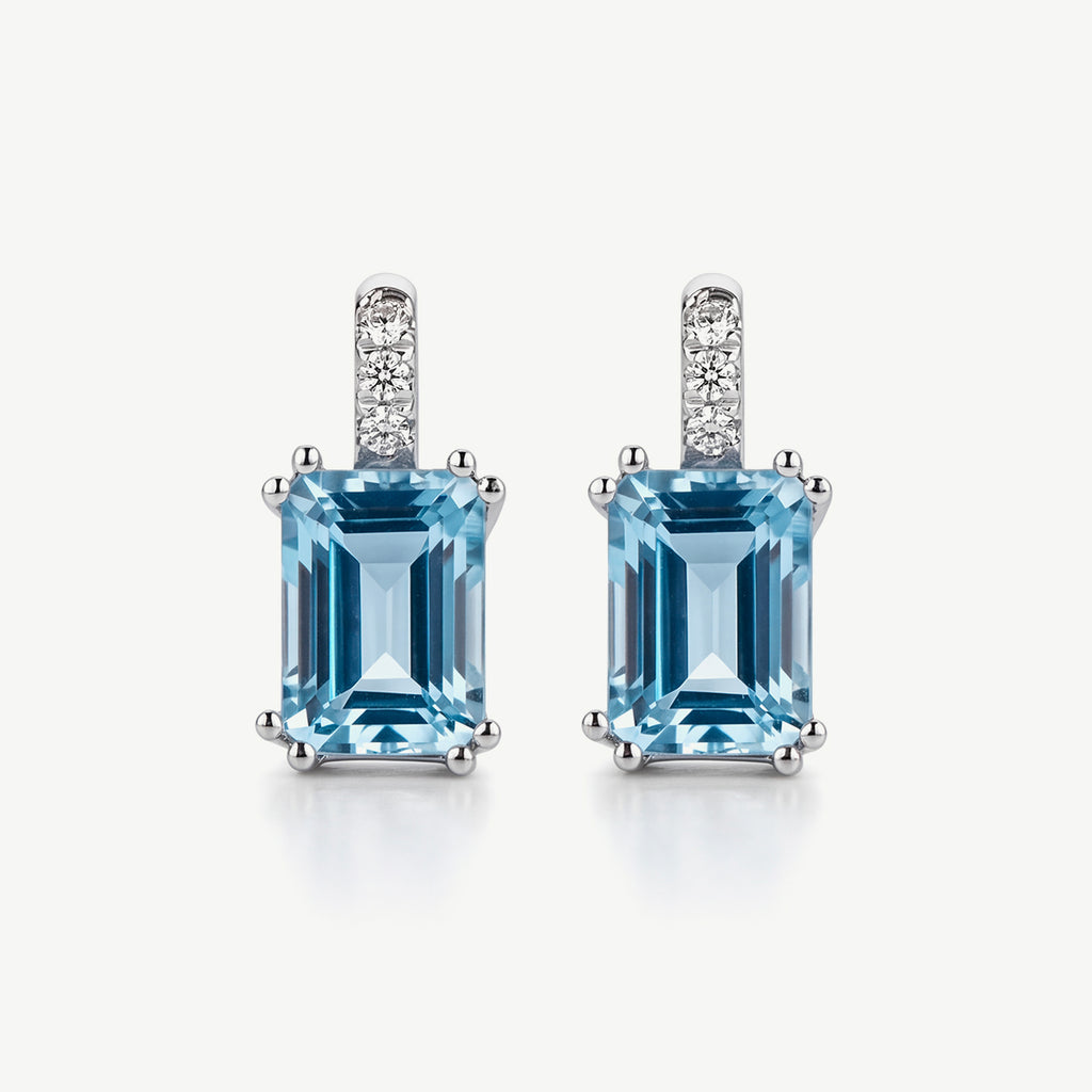 Orecchini con Acquamarina 1,40Ct e Diamanti 0,05Ct – Fabiani Gioiellerie