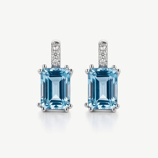 Orecchini con Acquamarina 1,40Ct e Diamanti 0,05Ct
