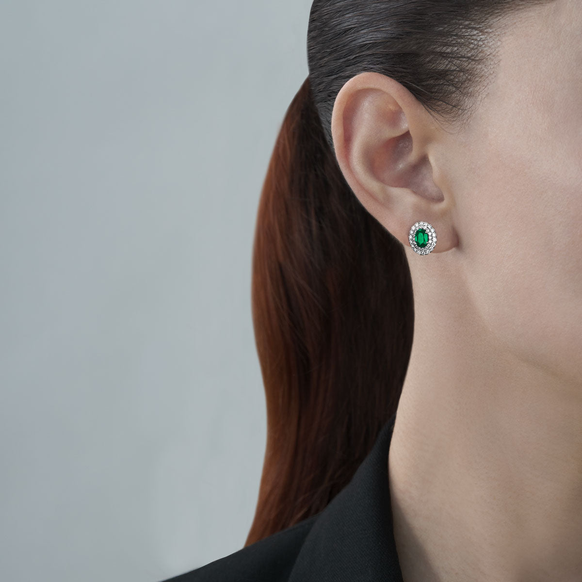 Orecchini in oro bianco e smeraldi verdi – Adele Gioielli Orecchini in oro bianco e smeraldi verdi – Adele Gioielli