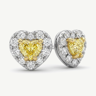Orecchini Fabiani cuore con diamante fancy 0.30 ct