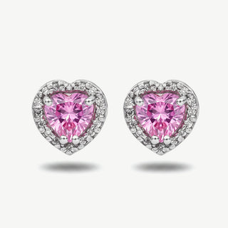 Orecchini a Cuore con Zaffiro 1,30Ct e Diamanti 0,39Ct
