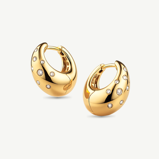 Orecchini Bubble in Oro Giallo e Diamanti 0,19Ct