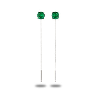 Orecchini Fabiani pendenti in argento 925 con zircone verde