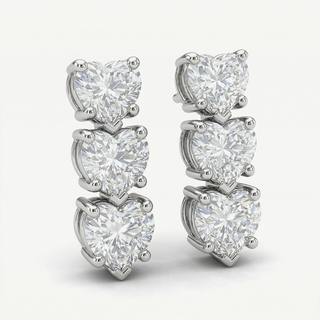 Orecchini Fabiani Cuore con Zirconi in Oro Bianco