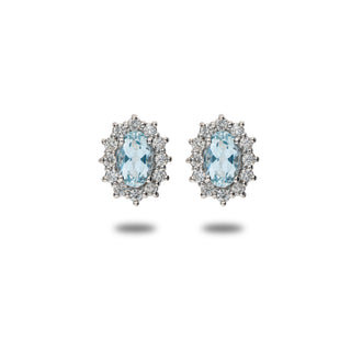 Fabiani earrings in white gold with aquamarine and diamonds