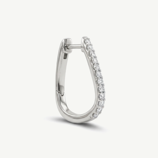 Orecchino Fabiani a cerchio singolo in oro bianco 18kt con diamanti