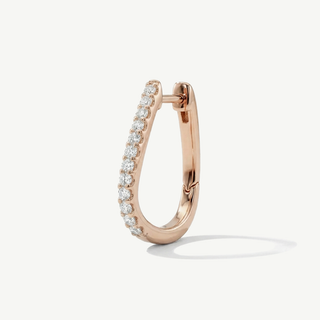 Orecchino Fabiani singolo a cerchio con diamanti in oro rosa 18 kt