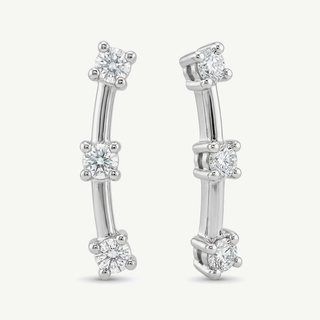 Orecchini Fabiani trilogy con zirconi in oro bianco 18kt