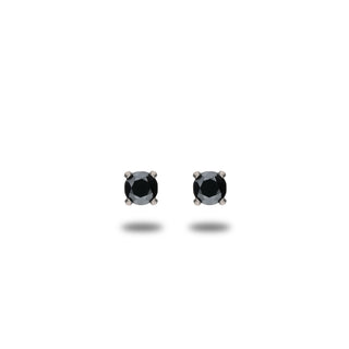 Orecchini Fabiani punto luce in oro bianco 9Kt con pietra nera