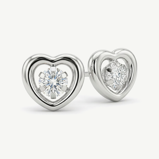 Orecchini Fabiani a cuore con diamante in oro bianco 9kt