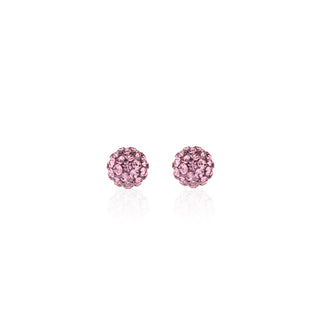 Orecchini Fabiani a sfera in argento 925 con cristal white rosa