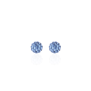 Orecchini Fabiani a sfera in argento 925 con cristal white celeste