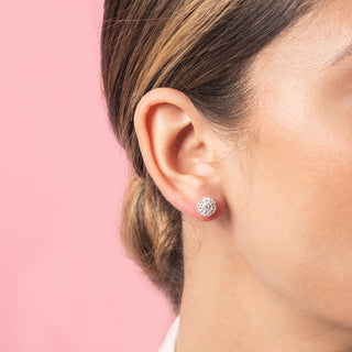 Orecchini Fabiani a sfera in argento 925 con cristal white - Fabiani Gioiellerie