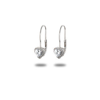 Orecchini Fabiani in argento con zircone a cuore