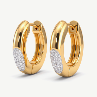 Orecchini a Cerchio Bombato con Inserto Pavé - Luxury Edition